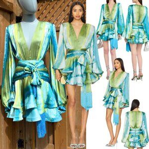 🆕 BRONX & BANCO 🧿 NWOT Bedouin Coastal Mini Dress, Blue Multi - Sz L US 8